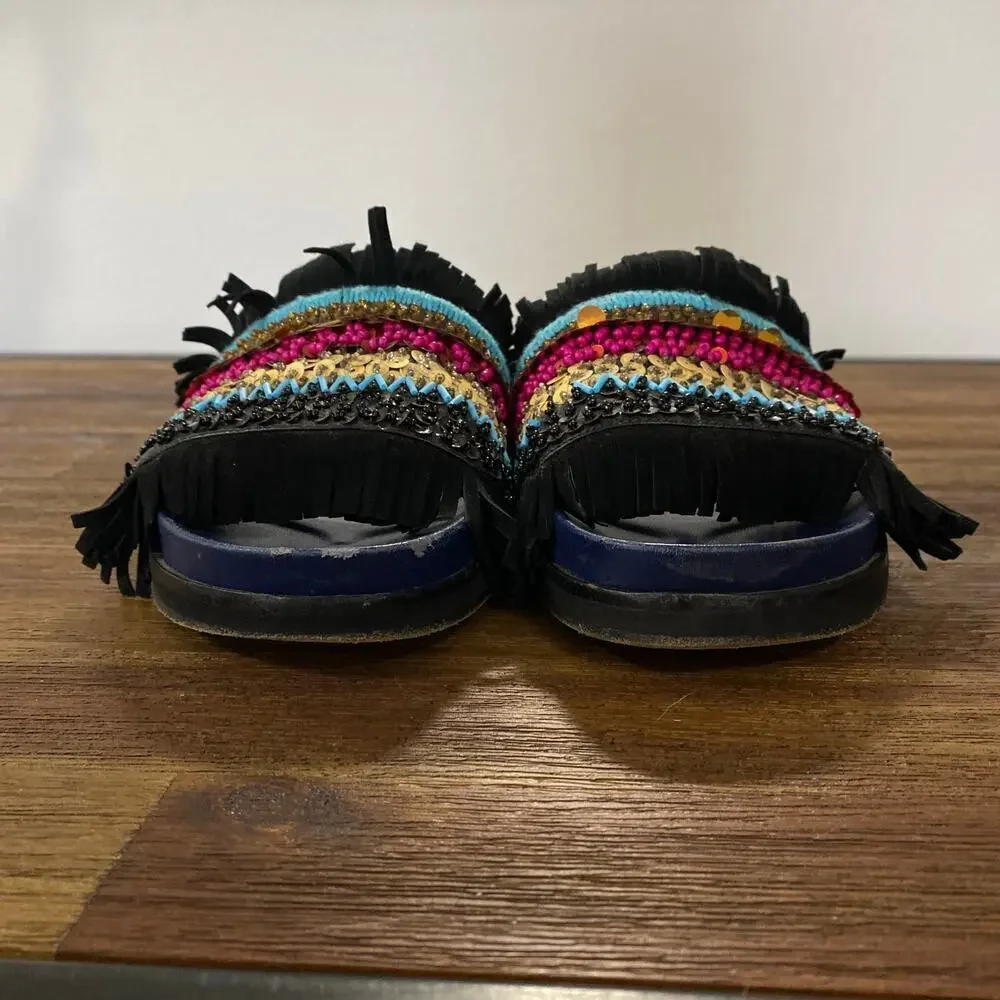 TORY BURCH Isle Slide Embellished Slip-On Sandals Size 8